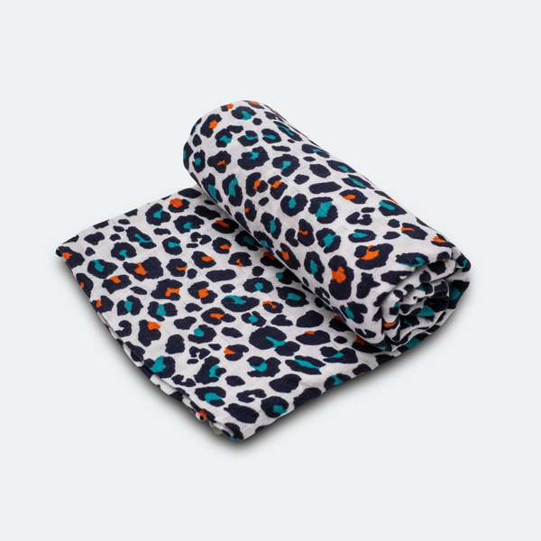 XL ORANGE LEOPARD MUSLIN - For 5+ Month Old Babies