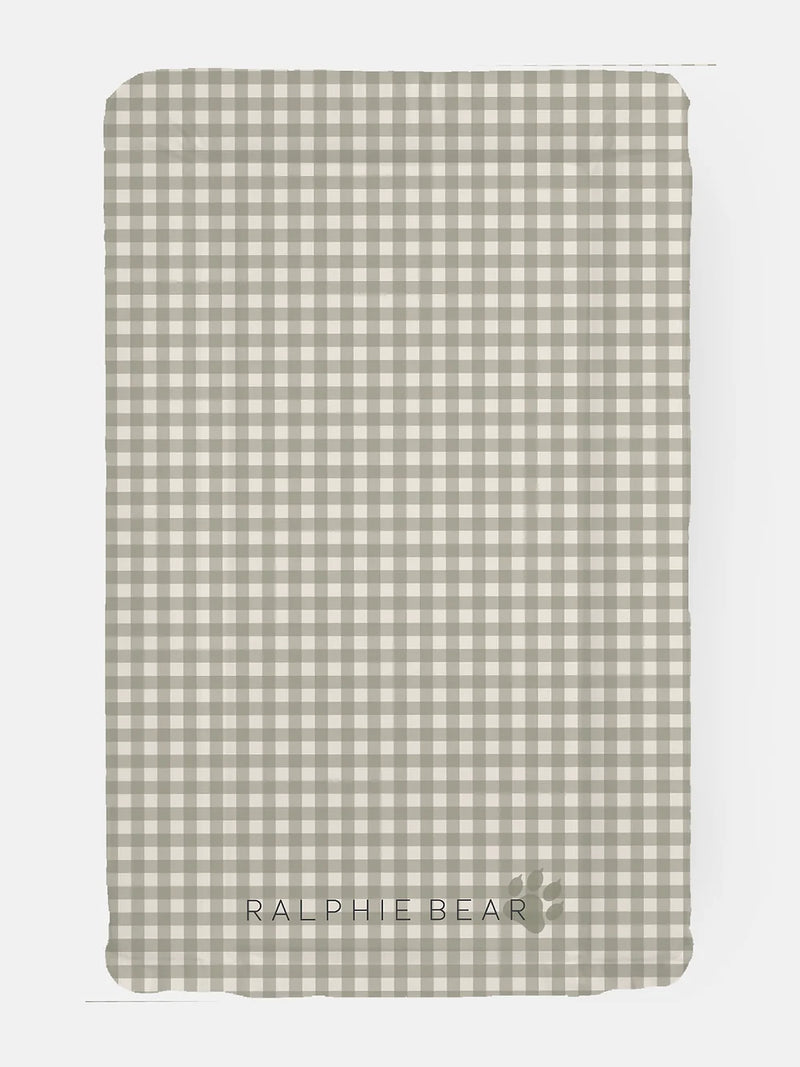 Gingham Sage Table Changing Mat