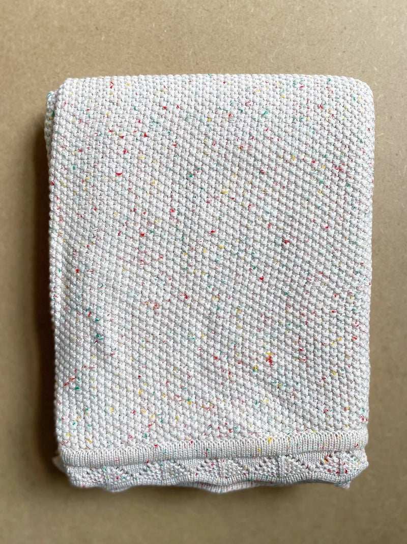 Ralphie Bear Knitted Blanket - Oatmeal Confetti