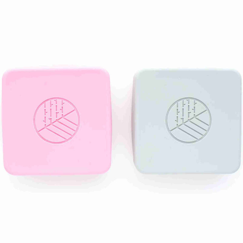 Bamboo Snack Pots - Pink and Grey