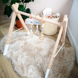 Premium Beech Wood Play Gym With Pastel Charm