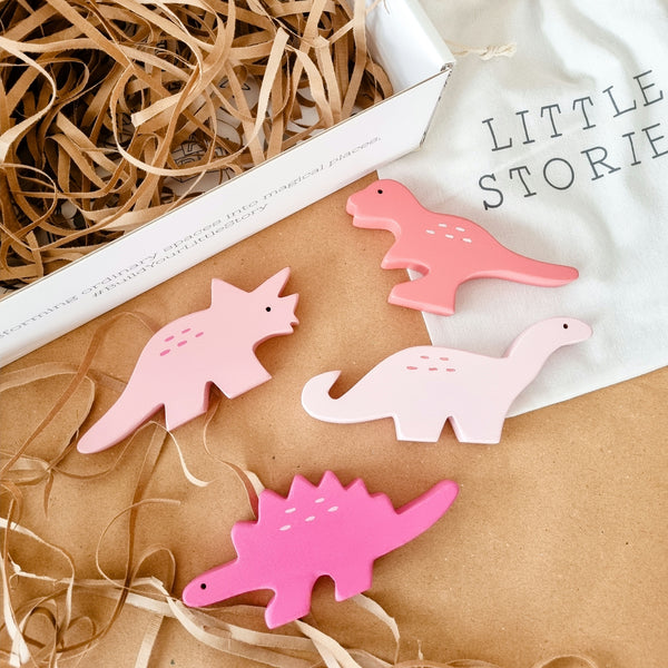 Pink Dino Discovery Wooden Toy Set