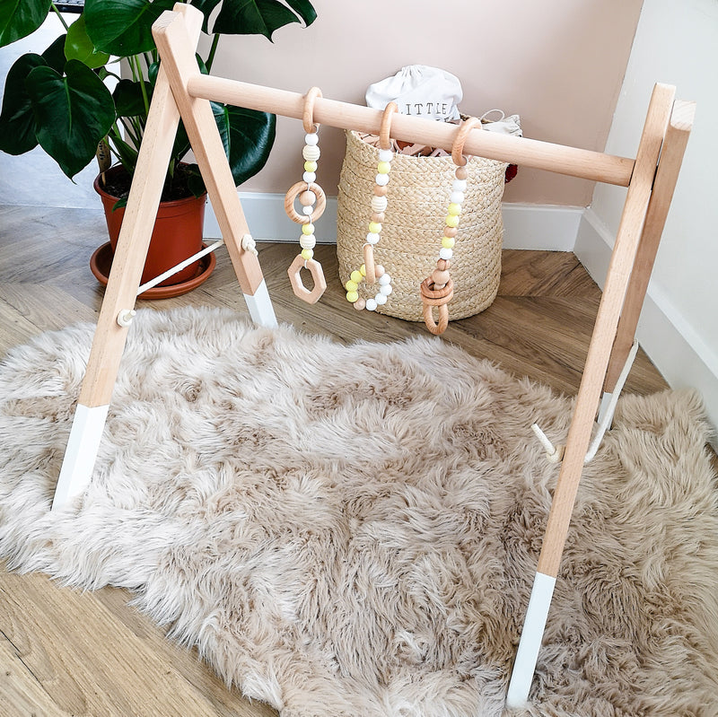 Premium Beech Wood Play Gym With Pastel Charm