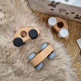 Set Of 3 Wooden Mono Toy Cars