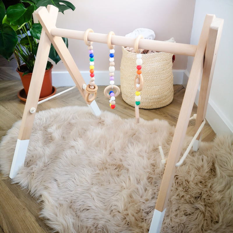 Premium Beech Wood Play Gym With Pastel Charm
