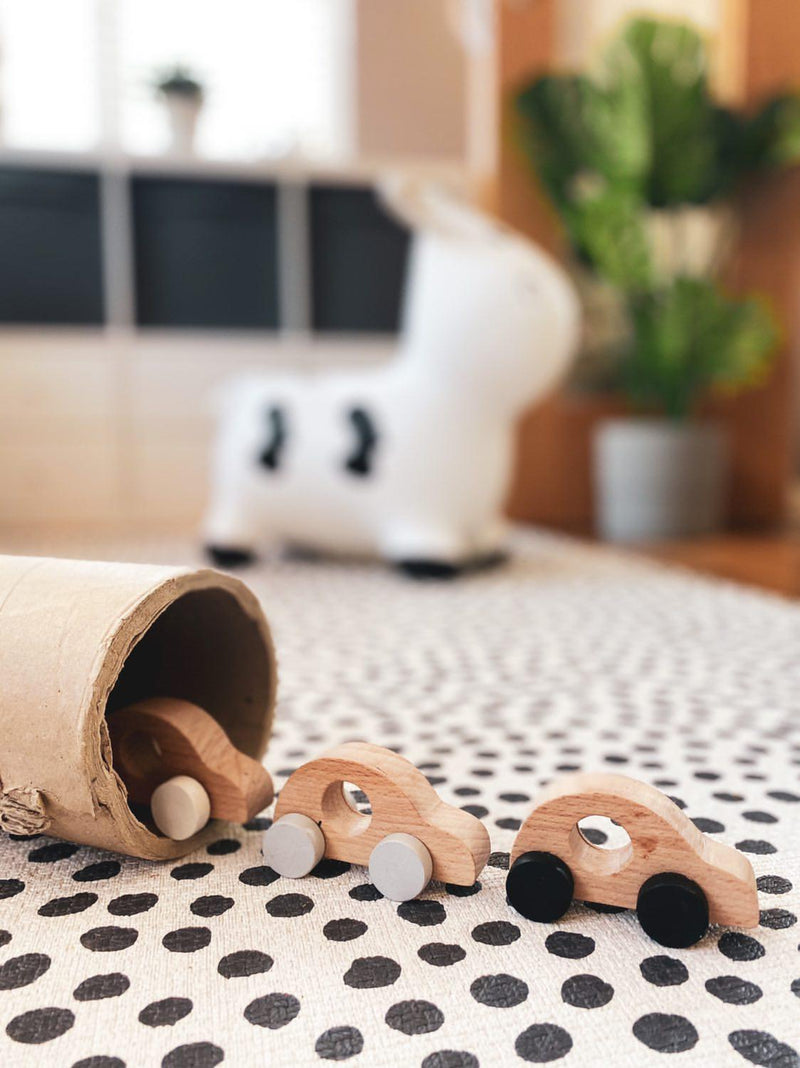 Set Of 3 Wooden Mono Toy Cars
