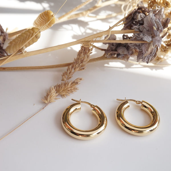 Gold Chunky Creole Hoop Earrings
