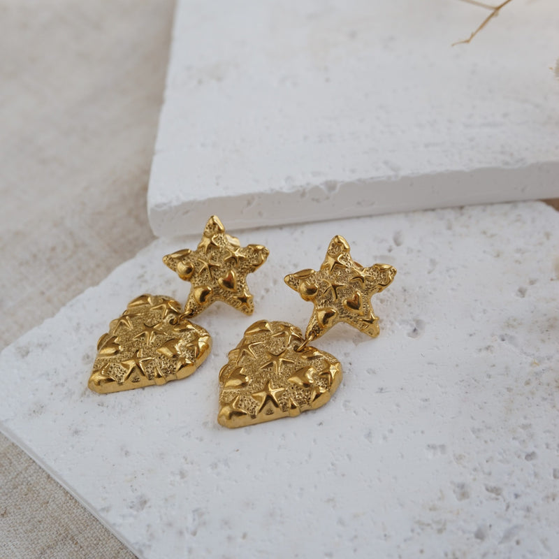 Gold Beach Drop Earrings