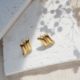 Gold Arc Stud Earrings
