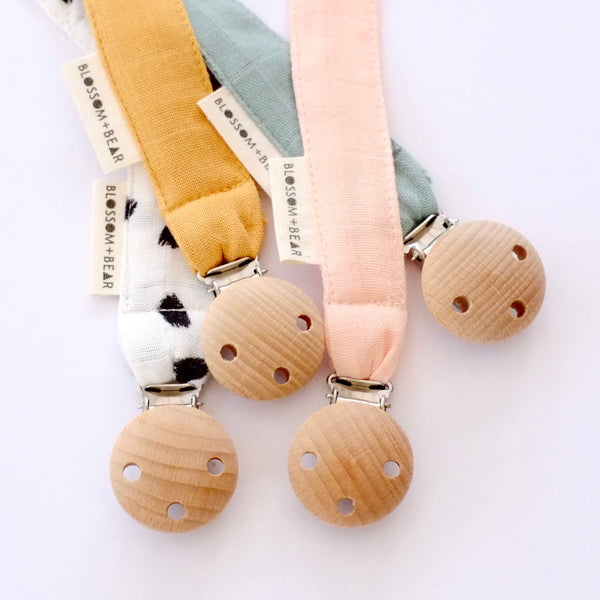 Fabric Pacifier Clip - Sea Green