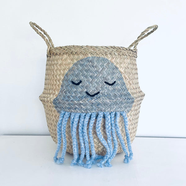 Blue Jellyfish Basket - Medium