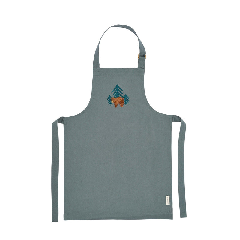 Kid's Apron, Embroidered - Forest Bear