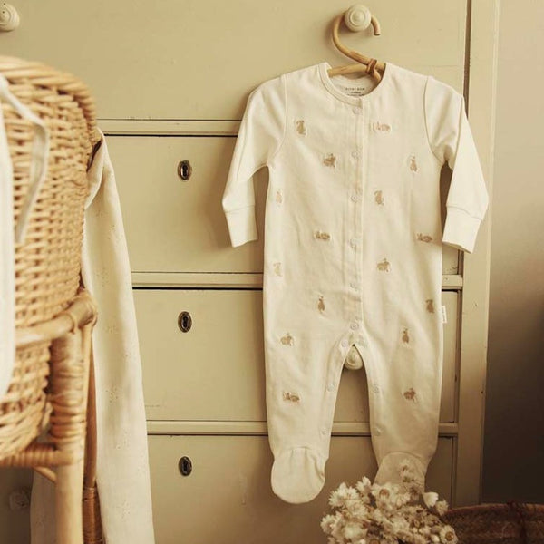 Embroidered Sleepsuit - Bunnies