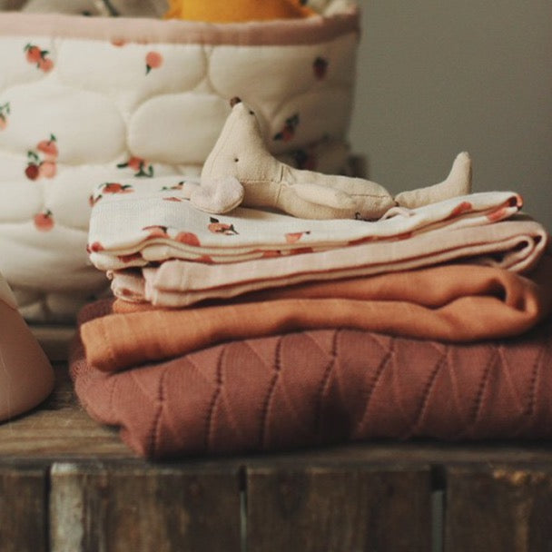Organic Baby Muslin Squares Set of 3 - Peaches