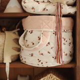Large Quilted Storage Basket - Peaches