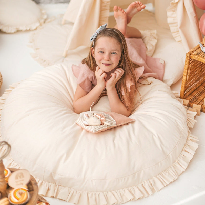 MINICAMP Large Floor Cushion With Ruffles