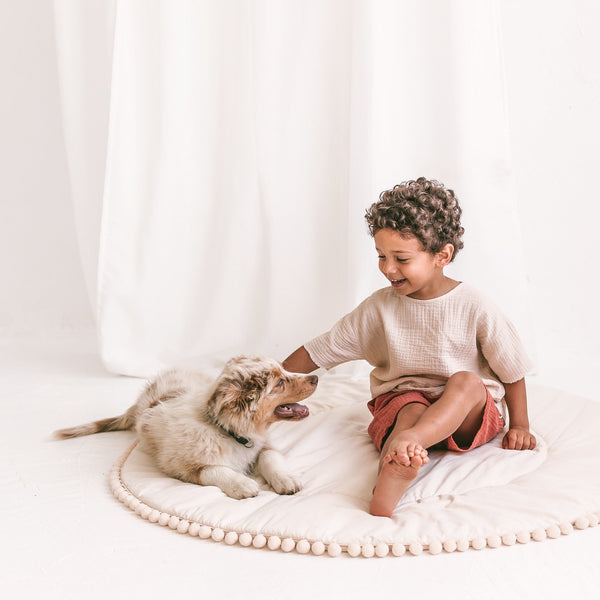 Kids Playmat With Pompom Border