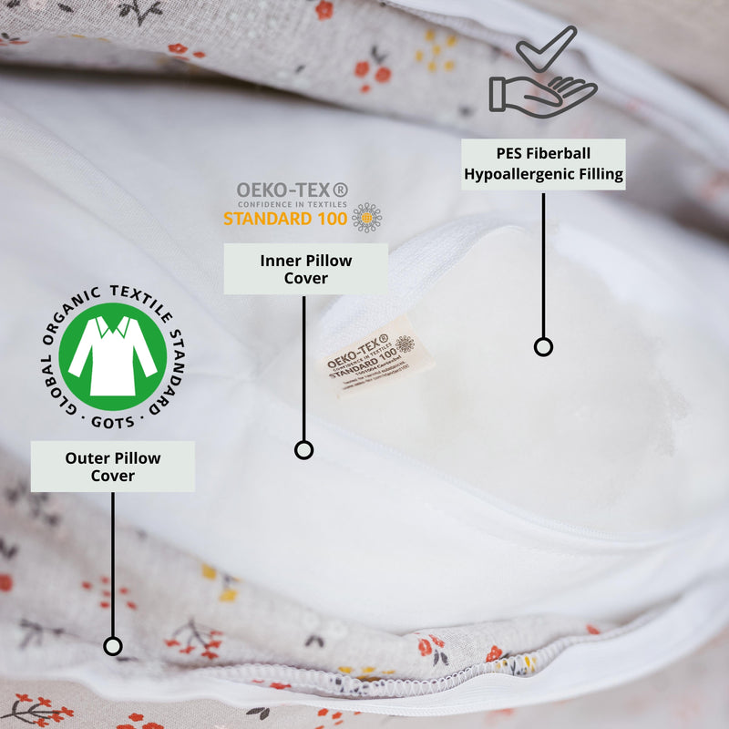 Full Body Pillow With Organic Cotton - Lumbar Pillow