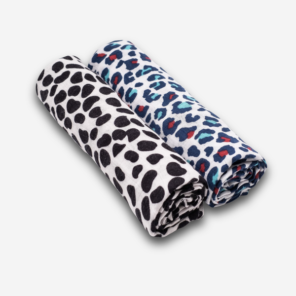 ANIMAL PRINT MUSLIN 2-PACK - For Babies' First Year