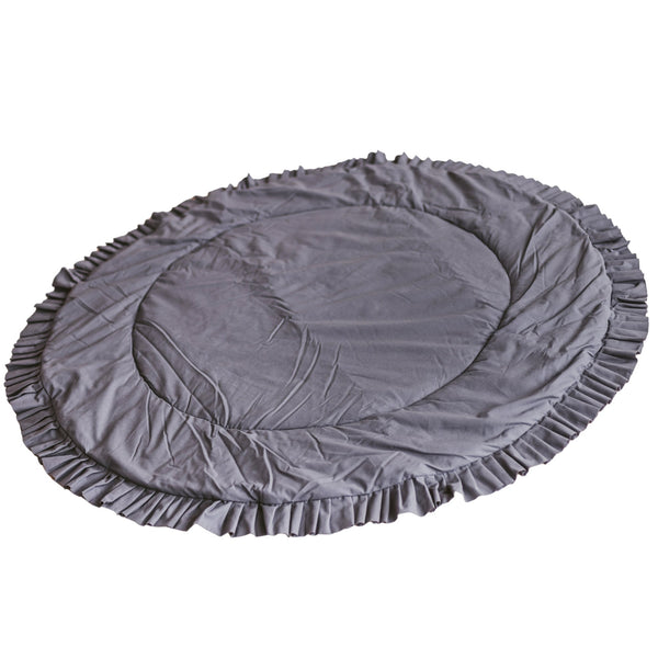 Kids Playmat With Ruffles in Grey