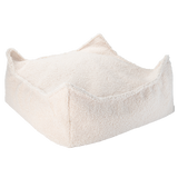 Cream White Square Ottoman