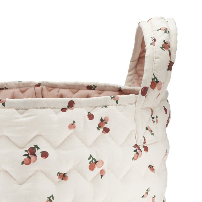 Large Quilted Storage Basket - Peaches
