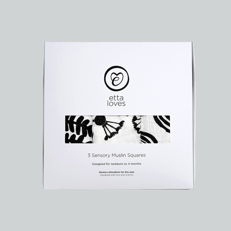 PLANT PRINT 3-PACK MUSLINS - For Newborn to 4 Month Old Babies