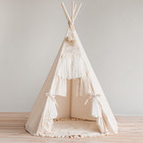 MINICAMP Boho Style Teepee Tent for Kids With Curtains
