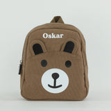 Personalised Kids Canvas Teddy Backpack - Brown