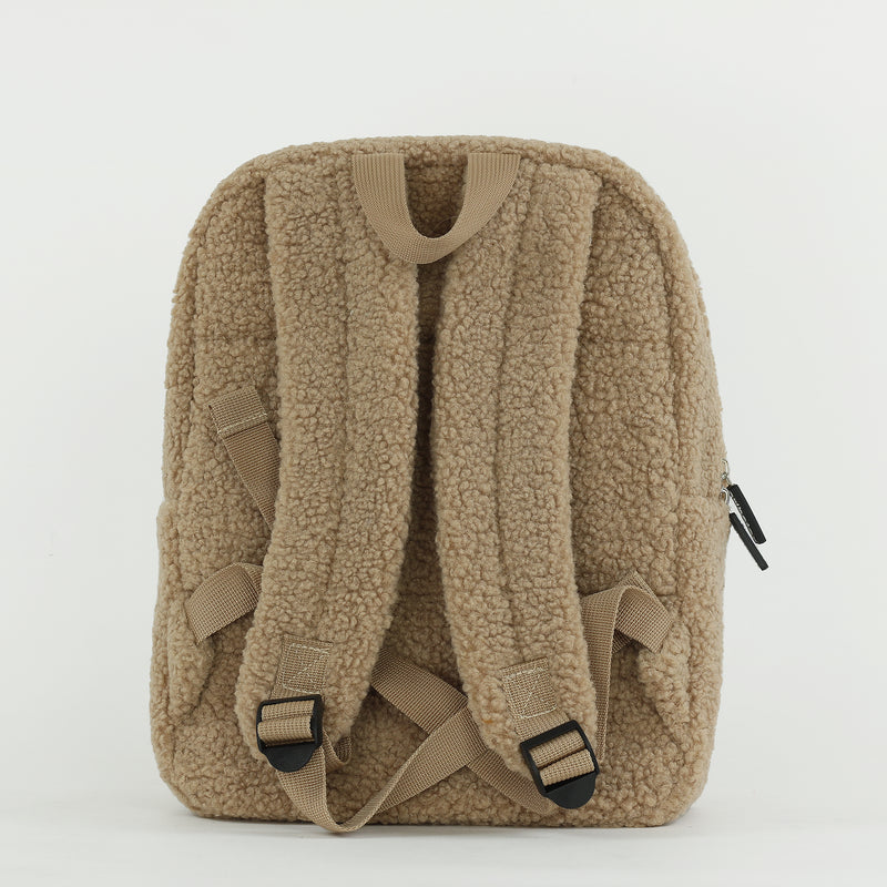 Personalised Kids Fluffy Teddy Backpack - Toffee