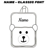 Personalised Kids Fluffy Teddy Backpack - Dusty Pink