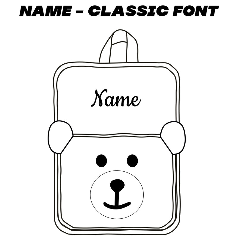 Personalised Kids Fluffy Teddy Backpack - Dusty Pink