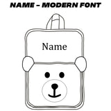 Personalised Kids Fluffy Teddy Backpack - Dusty Pink