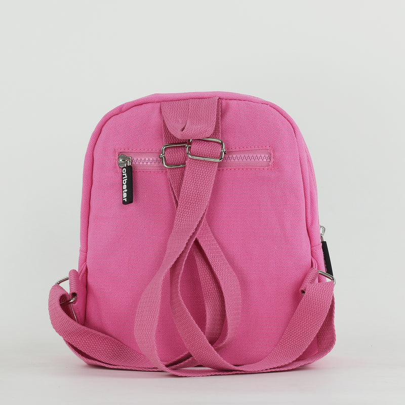 Personalised Toddler Canvas Teddy Backpack - Pink