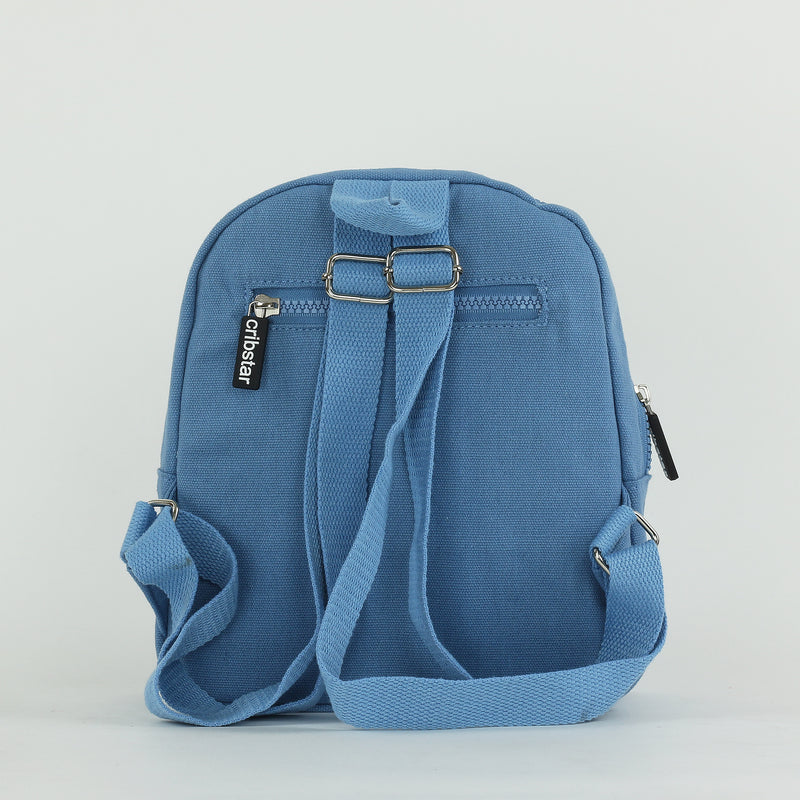 Personalised Toddlers Canvas Teddy Backpack - Blue