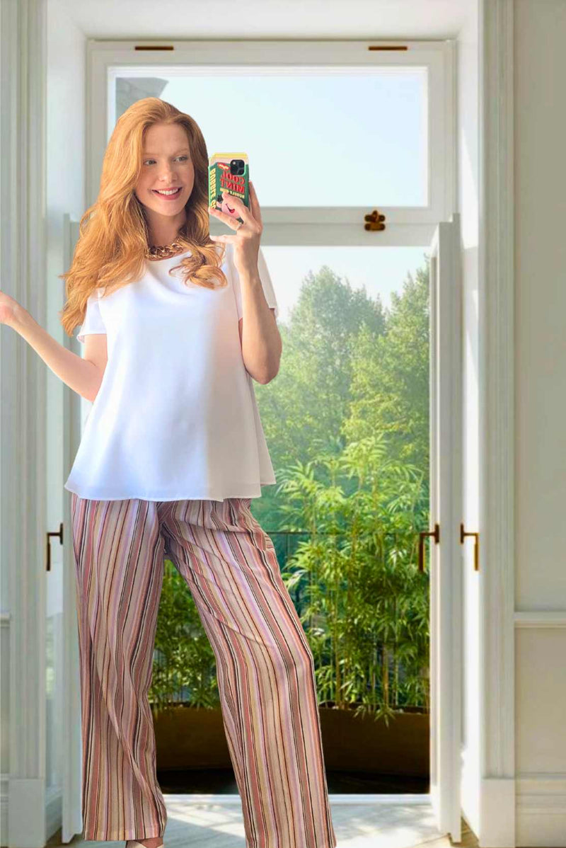Candy Striped Elasticated Trousers