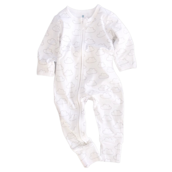 Cloud Print Footless Zipped Babygrow