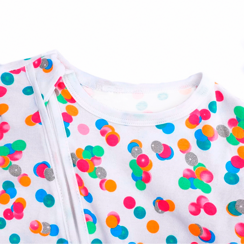 Multi Coloured Spot Print Zipped Babygrow