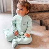 Aqua Bunny Printed Zipped Babygrow
