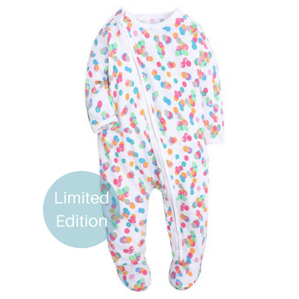 Multi Coloured Spot Print Zipped Babygrow