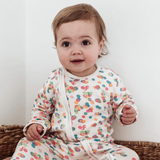 Multi Coloured Spot Print Zipped Babygrow