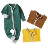 Forest Colours Triple Pack Ribbed Zip Up Babygrow