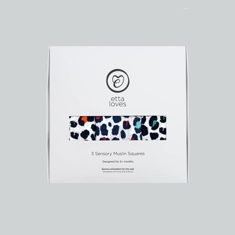 LEOPARD PRINT MUSLIN 3-PACK  - For 5+ Month Old Babies