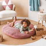Boucle Fabric Kids Floor Cushion in Rose