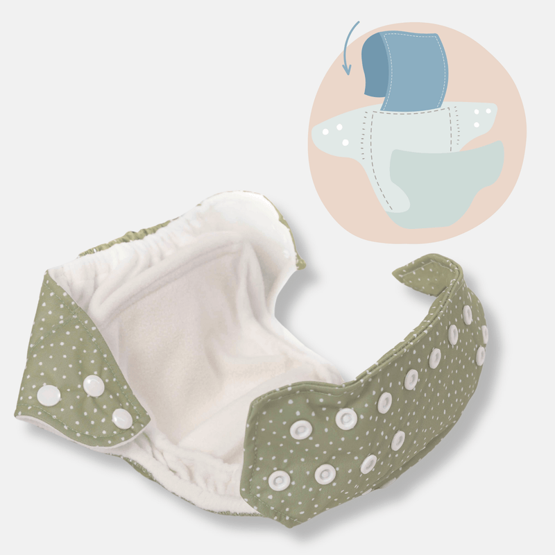 One Size All-in-One Reusable Cloth Nappy - Coconut Milk