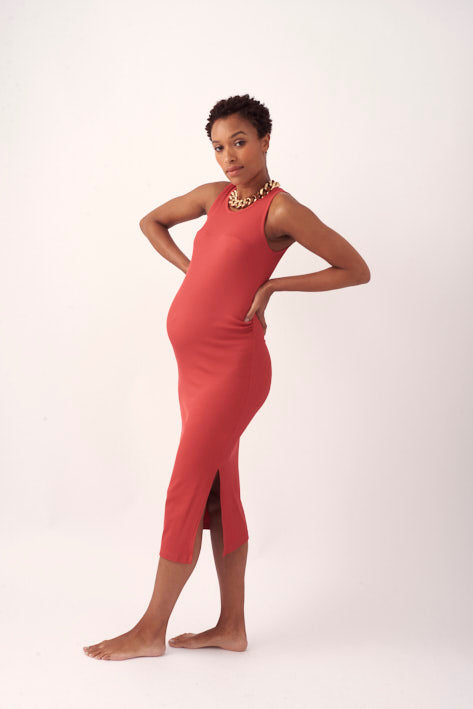 Slinky Rib Body-Con Maternity Dress