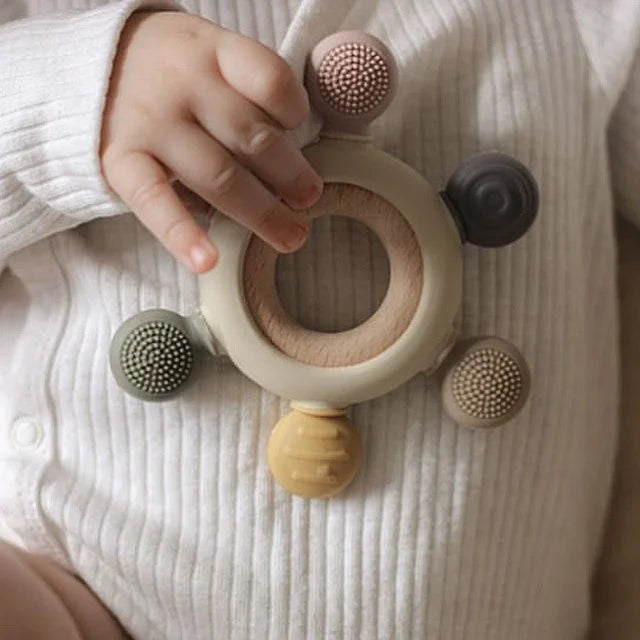 Multi Textured Teething Ring PINK