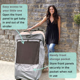 SnoozeShade Twin Deluxe (Suitable From Birth) | Double Buggy/Pushchair Sun and Sleep Shade | Blocks Up to 97.5% of UV