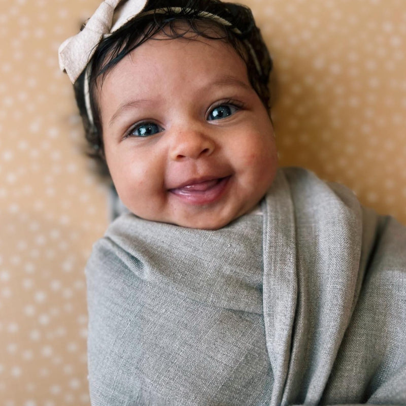 Pure Flax Linen Swaddle Blanket