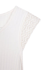 White Ribbed Body-Con Maternity Dress